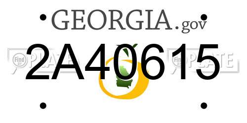 2A40615 Georgia License Plate