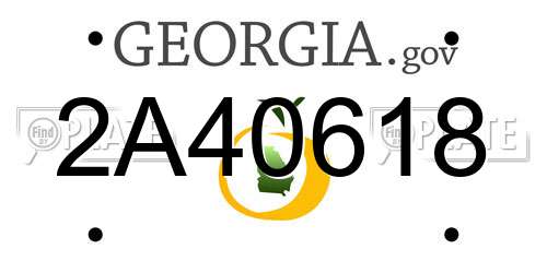 2A40618 Georgia License Plate
