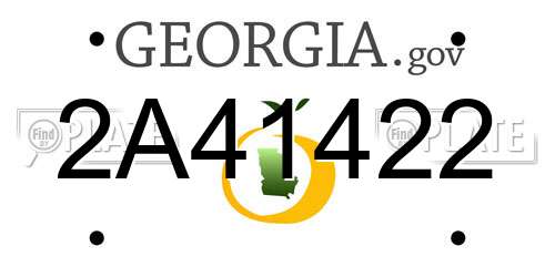 2A41422 Georgia License Plate