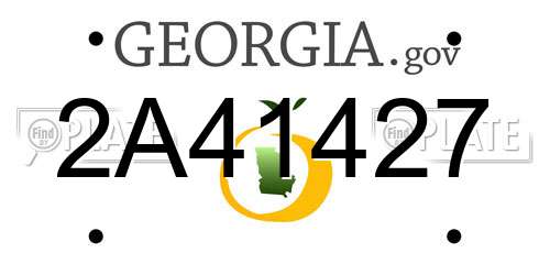 2A41427 Georgia License Plate
