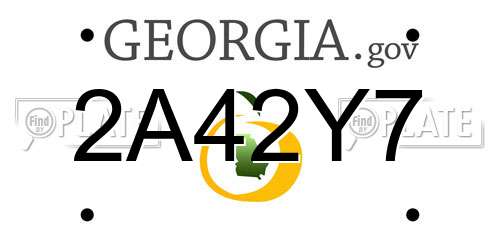 2A42Y7 Georgia License Plate