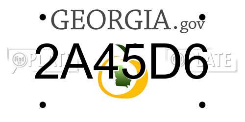 2A45D6 Georgia License Plate