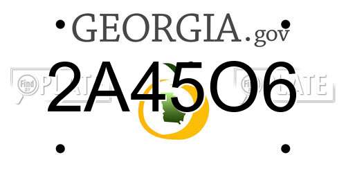 2A45O6 Georgia License Plate