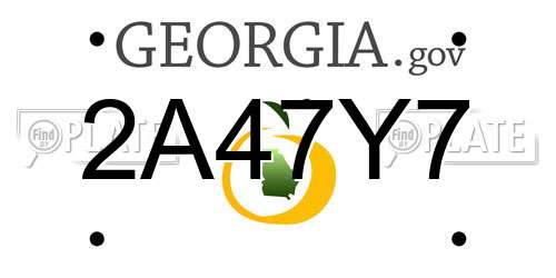 2A47Y7 Georgia License Plate