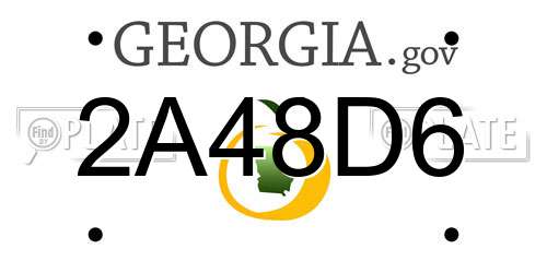 2A48D6 Georgia License Plate