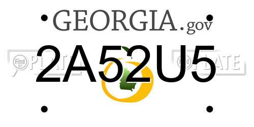 2A52U5 Georgia License Plate