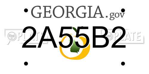 2A55B2 Georgia License Plate