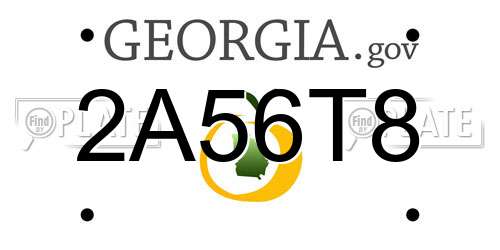 2A56T8 Georgia License Plate