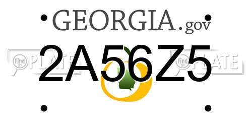 2A56Z5 Georgia License Plate
