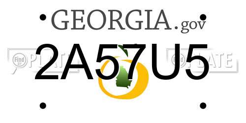 2A57U5 Georgia License Plate