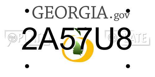 2A57U8 Georgia License Plate