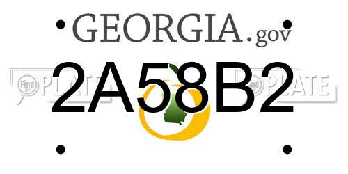 2A58B2 Georgia License Plate