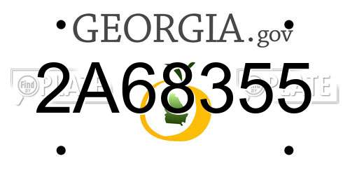 2A68355 Georgia License Plate