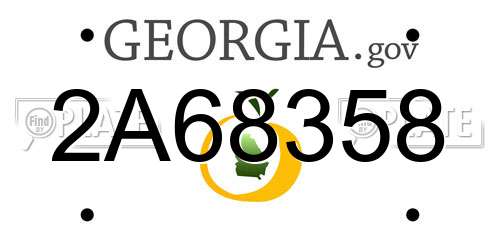 2A68358 Georgia License Plate