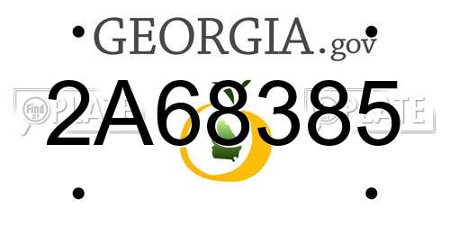 2A68385 Georgia License Plate