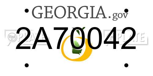 2A70042 Georgia License Plate