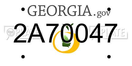 2A70047 Georgia License Plate