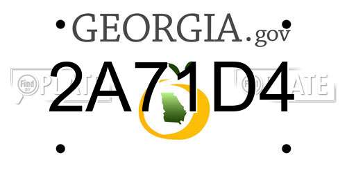 2A71D4 Georgia License Plate