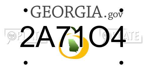 2A71O4 Georgia License Plate