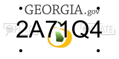 2A71Q4 Georgia License Plate