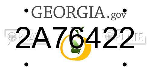 2A76422 Georgia License Plate