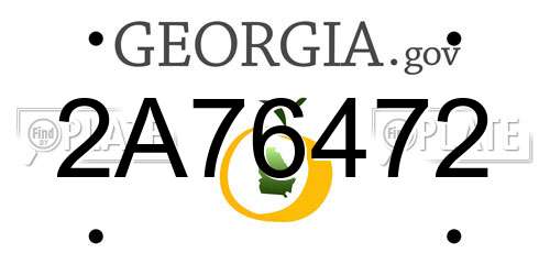 2A76472 Georgia License Plate