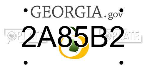 2A85B2 Georgia License Plate
