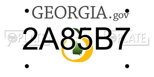 2A85B7 Georgia License Plate