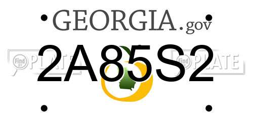 2A85S2 Georgia License Plate