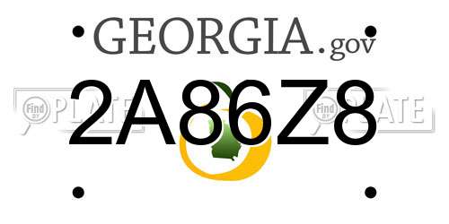 2A86Z8 Georgia License Plate