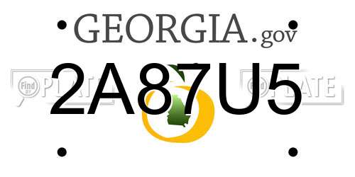 2A87U5 Georgia License Plate