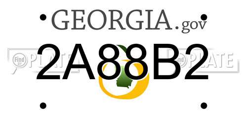 2A88B2 Georgia License Plate