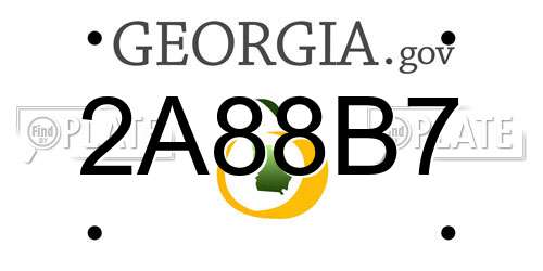 2A88B7 Georgia License Plate