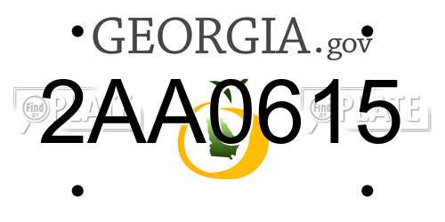 2AA0615 Georgia License Plate