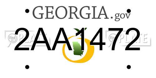 2AA1472 Georgia License Plate