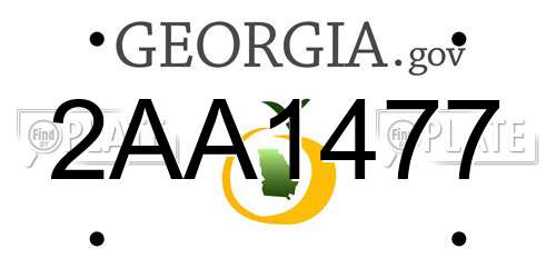 2AA1477 Georgia License Plate