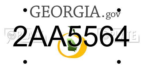 2AA5564 Georgia License Plate