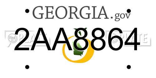 2AA8864 Georgia License Plate