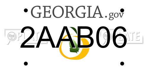 2AAB06 Georgia License Plate