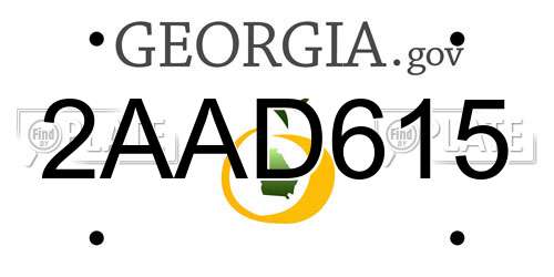 2AAD615 Georgia License Plate