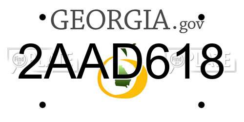 2AAD618 Georgia License Plate