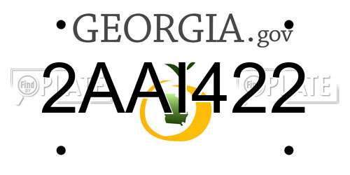 2AAI422 Georgia License Plate
