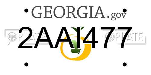 2AAI477 Georgia License Plate