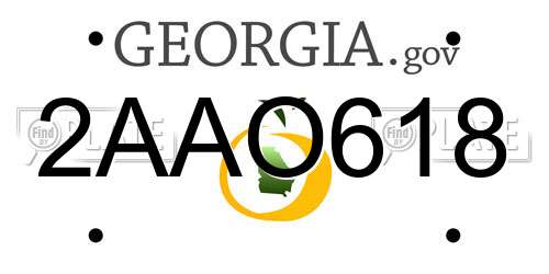 2AAO618 Georgia License Plate