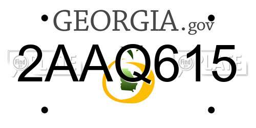 2AAQ615 Georgia License Plate