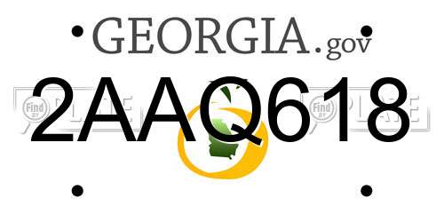 2AAQ618 Georgia License Plate