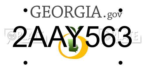2AAY563 Georgia License Plate
