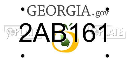 2AB161 Georgia License Plate