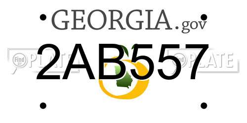 2AB557 Georgia License Plate
