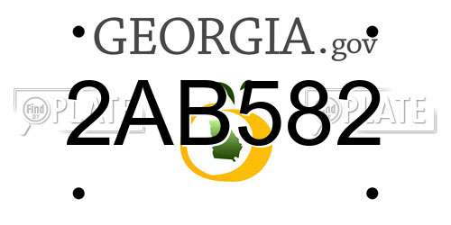 2AB582 Georgia License Plate